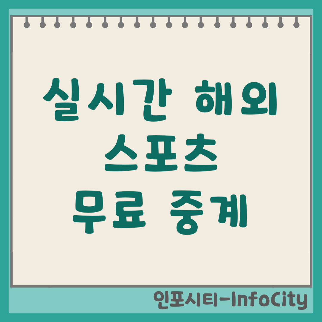 실시간 해외 스포츠 무료 중계 사이트 추천 및 시청 방법, 바로가