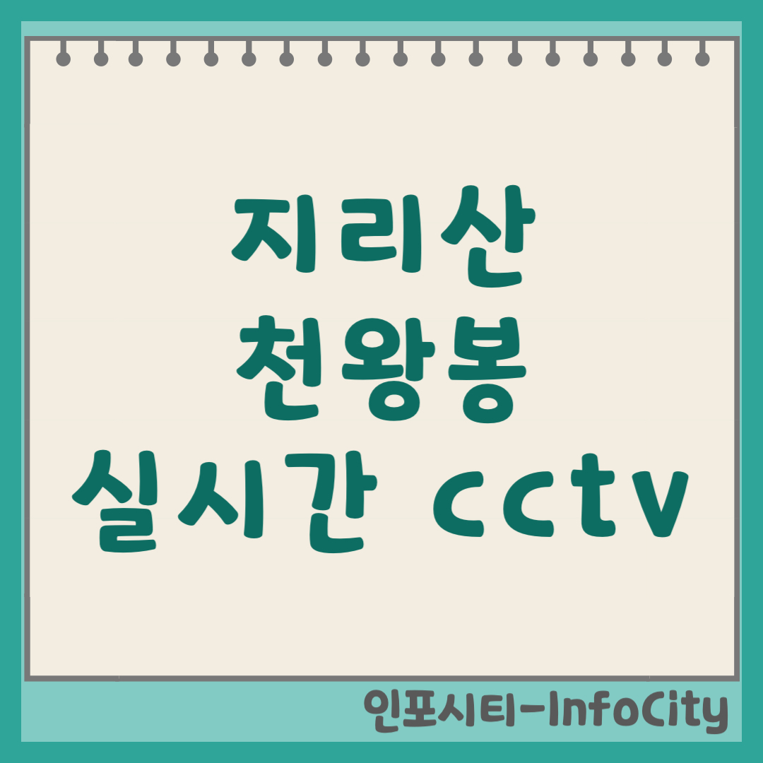 지리산 천왕봉 국립공원 CCTV 실시간 영상보기 (2026)