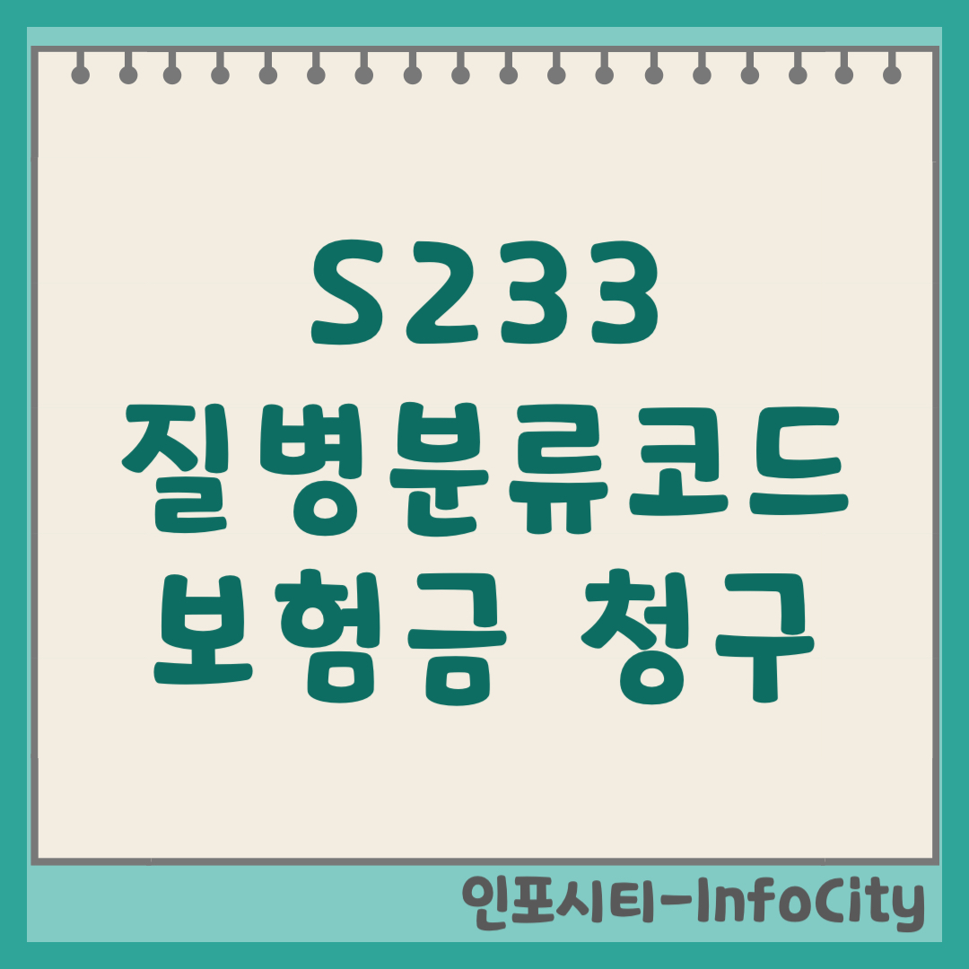 S233 질병분류코드 흉추 염좌 실비 보험금 청구 방법 기호, 코드 (2026 최신)